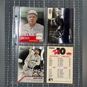 ⚾️ Babe Ruth MLB Baseball Sports Trading Card, Lot of 4 Cards